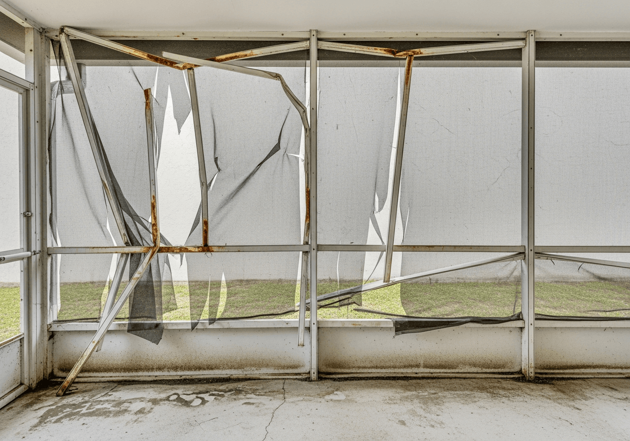 Lanai Screen Repair — before example